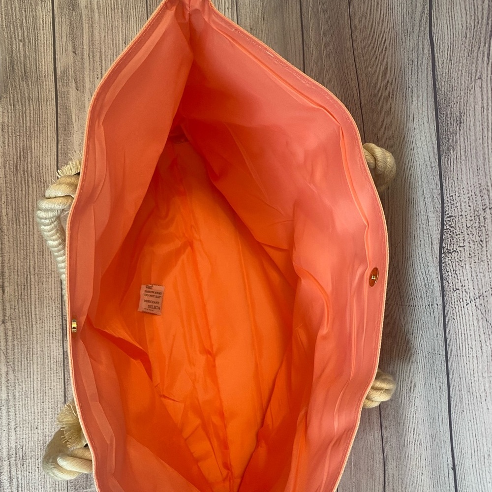 Orange Victoria Secret Bag Tote Canvas - Picture 9 of 10